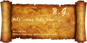 Mácsai Gábor névjegykártya